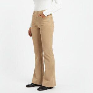 100% Suede Leather High Waist Straight Leg Pants From Apostrophe 12